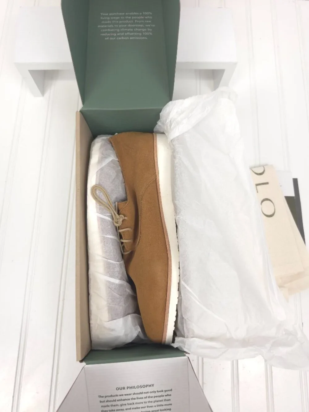 NIB Men's NISOLO Lightweight Flex Derby Suede Leather Oxford Tan Size 9.5